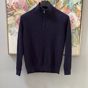 Classic Navy Zip-Up Sweater for Men